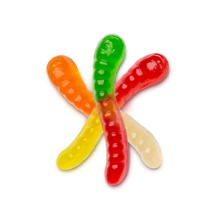 Mini Assorted Fruit Gummi Worms 2